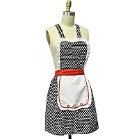 womens Cooking food service uniforms aprons, Black, One Size US