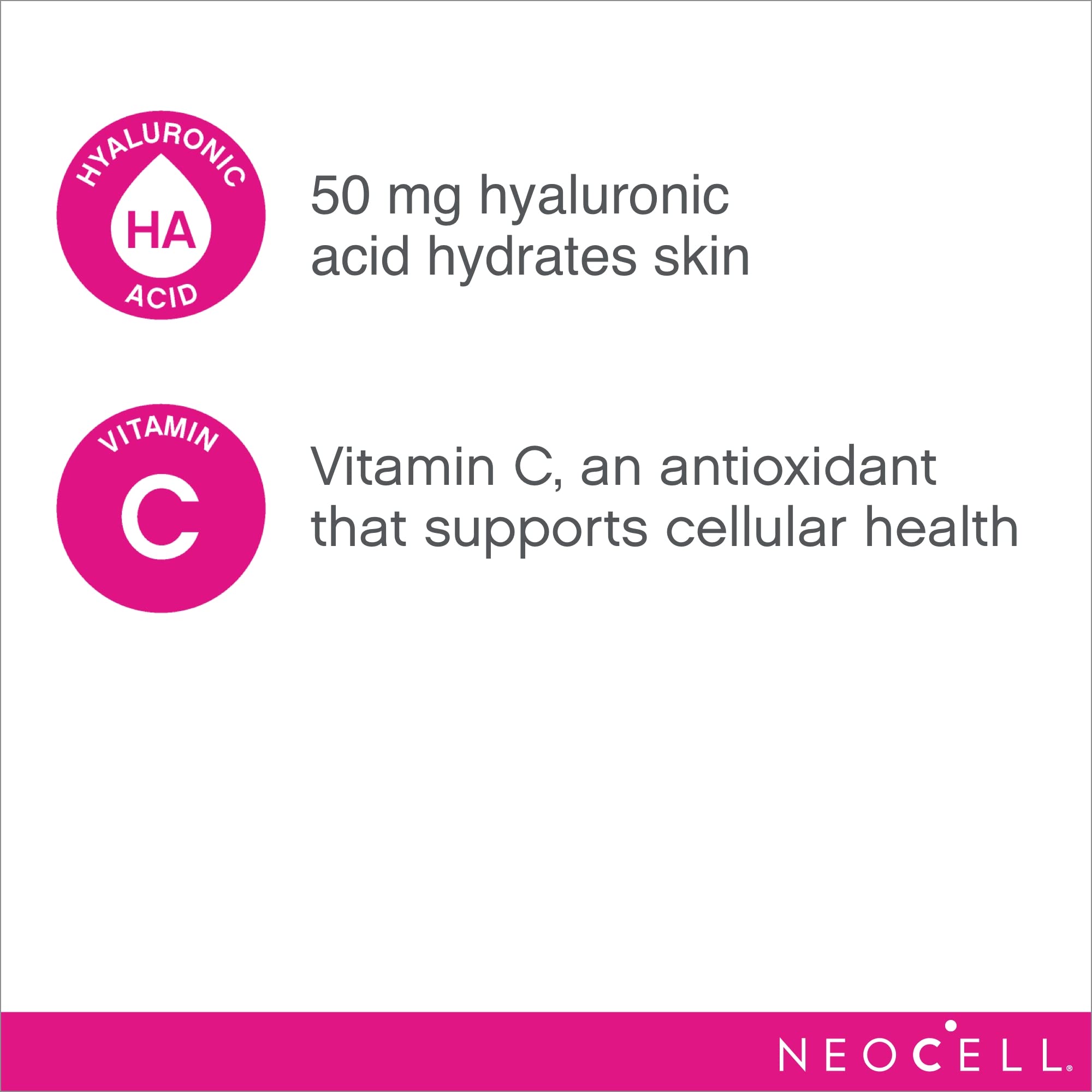 NeoCell Hyaluronic Acid Liquid with Vitamin C, Fights Collagen Depletion, Supports Tissue Hydration, Gluten Free, Berry, 16 Fl. Oz