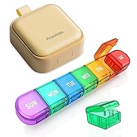 Acedada Yellow Cute Pill Box + Acedada Rainbow Detachable 7 Day Pill Organizer