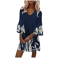 FQZWONG Dresses for Women 2023 Casual Going Out Sundresses Beach Vacation Flowy Plus Size Maxi Tea Party Boho Tropical Dress