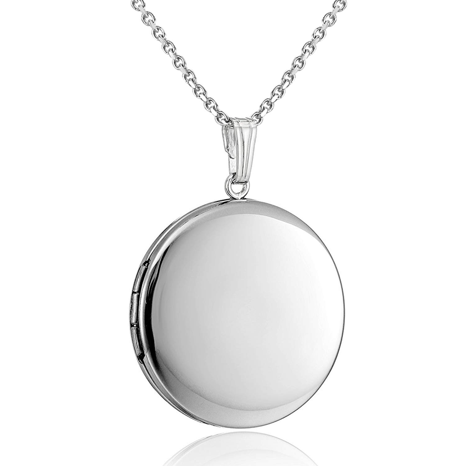 YOUFENG Round Locket Necklace that Holds Pictures Heart Circle Shape Lockets Gift for Girl Jewelry