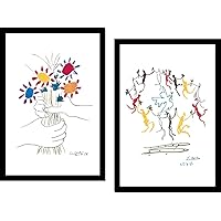 buyartforless Framed Set Dance Of Youth And Petit Fleurs By Pablo Picasso Art Print Poster Wall Décor, 18