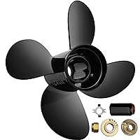 Outboard Propeller, Replace for OEM 48-8M8026630, 4-Blade 10.3