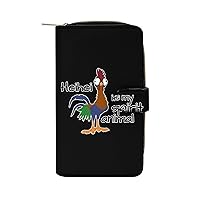 Rooster HEI HEI Spirit Animal Purse for Women Large Capacity Zip Around Travel Clutch Wallet with Compartment