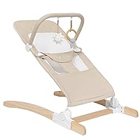 Baby Delight Heirloom Aspen Wooden Baby Bouncer | Infant Baby Chair | 0 – 6 Months | 100% GOTS Certified Cotton Fabrics | Organic Oat