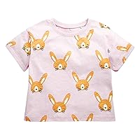 Toddler Size 8 Shirts Spring Summer Cartoon Cow Print Short Sleeve T Shirt Tops Clothes Junior Clothes