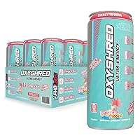 EHP Labs OxyShred Ultra Healthy Energy Drink, Sugar Free Energy Drink with Amino Acids, Green Tea Extract, Vitamin C & L Carnitine, Carb Free, Calorie Free, Natural Caffeine, Bahama Breeze (12-Pack)