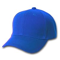 Plain Fitted Curve Bill Hat, Royal Blue 7 5/8