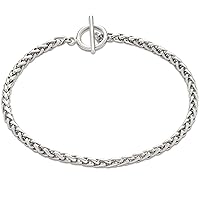 Amazon Essentials 14k Gold Plated or Silver Plated Braided Chain Bracelet 7.5