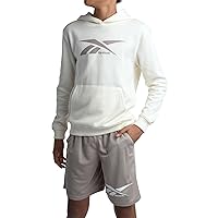 Reebok Boys' Shorts Set - 2 Piece Fleece Sweatshirt and Mesh Basketball Shorts with Pockets - Activewear for Boys (8-12)