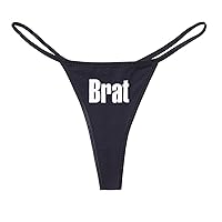 Brat Funny Women's Cotton Thong Bikini