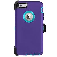 AICase iPhone 6 Plus Case,iPhone 6S Plus Case,[Heavy Duty] [Full Body] Built-in Screen Protector Tough 4 in 1 Rugged Shockproof Cover for Apple iPhone 6 Plus / 6S Plus (Purple/Blue with Belt Clip)