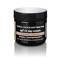 Natural SPF-15 Moisturizing Day Cream by Herbal Choice Mari (Dark Honey, 2 Fl Oz Jar) - Made with Organic Ingredients - No Toxic Synthetic Chemicals