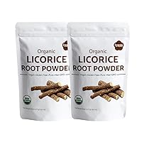 Organic Licorice Root Powder (Mulethi), Glycyrrhiza glabra, Superfood, Natural Sweetner, Soothes Sore Throat, for Candy Making and Baking, Resealable Bag of 16 oz/1 lb
