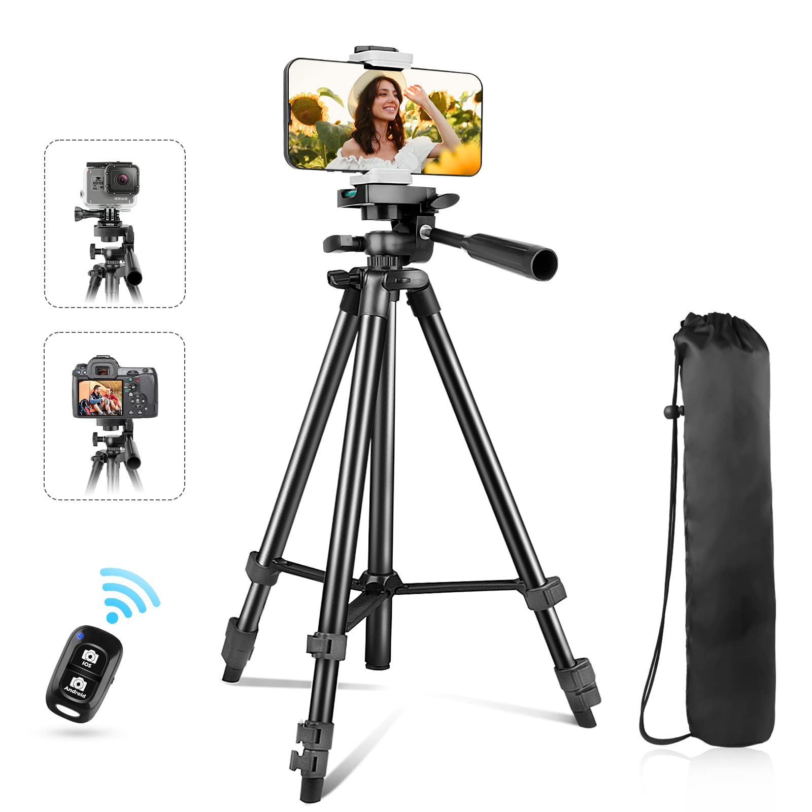 Mua Eicaus 50'' Cell Phone Tripod, Travel Camera Tripod with Carry Bag &  Remote, for iPhone Compatible Android, Sport Camera, Perfect Live  Streaming/Vlogging/Video Recording, Black trên Amazon Mỹ chính hãng 2023 |