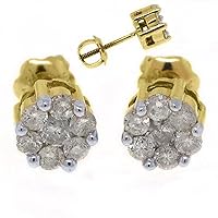 .50 Carat Round Flower Diamond Stud Earrings