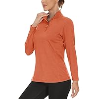 Boladeci Women's UPF 50+ UV Protection Sun Shirts Quarter Zip Quick Dry Lightweight Long Sleeve Rash Guard Athletic Tops