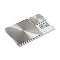 KitchenAid KQ909 Dual Platform Digital Kitchen and Food Scale, 11 pound capacity and Precision 16oz capacity, White with Stainless Steel