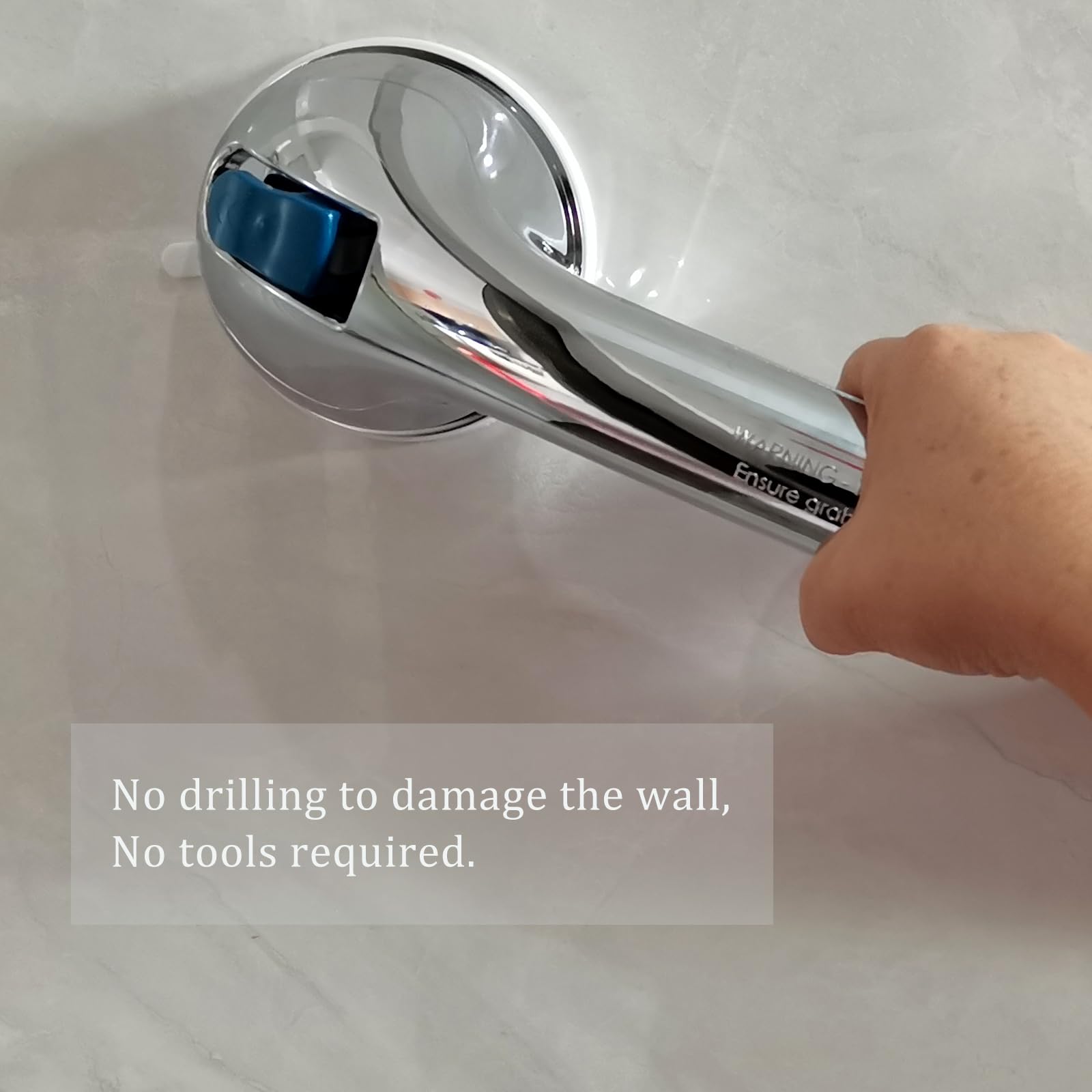 Shower Handle 16 inch Shower Grab Bar for Seniors and Elderly 2 Pack Strong Suction Cup Grab Bars for Bathroom and Showers Bathtub Grab Bar Waterproof, No Drilling Safety Assist Handle