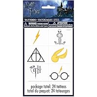 Harry Potter Party Temporary Tattoos - Assorted Designs, 24 Pcs