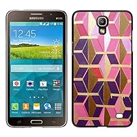 GIFT CHOICE / Slim Hard Protective Case SmartPhone Shell Cell Phone Cover for Samsung Galaxy Mega 2 // Gold Pink Purple Polygon 3D Dimensional //