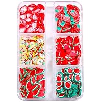 1 Box 6 Grid Fruit Slices Nail Sliders, Mixed Tiny Nail Jewelry, DIY Craft Polymer Clay Manicure Decor, 3D Nail Art Charm Decoration5