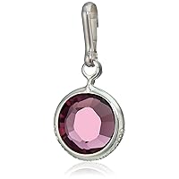 Alex and Ani Women's Swarovski Color Code Charm Feb Amethyst Color Sterling Silver, Expandable