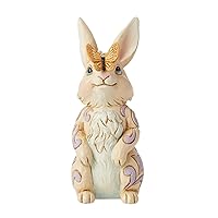 Enesco Jim Shore Heartwood Creek Easter Bunny with Butterfly Miniature Figurine- Resin Hand Painted Collectible Decorative Mini Figurines Home Decor Sculpture Shelf Statue Collection Gift, 3.9 Inch