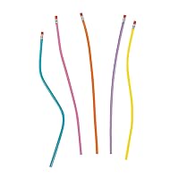 Fun Express - Plastic Neon Glitter Flexible Pencil - Stationery - Pencils - Misc Pencils - 12 Pieces