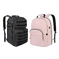 MATEIN Laptop Backpack 17 inch for Men & 17 Inch Pink Laptop Backpack for Women, Large Travel Backpack Personal Item Size TSA Airline Approved with Luggage Strap for Work