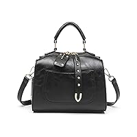 Retro Top Handle Satchel Bag for Women PU Leather Barrel Crossbody Shoulder Bag Lady Classic Boston Handbag and Purse