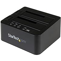 StarTech.com Standalone Hard Drive Duplicator, External Dual Bay HDD/SSD Cloner/Copier, USB 3.1 (10Gbps) to SATA III HDD/SSD Docking Station, Hard Disk Cloning / Recovery (SDOCK2U313R),Black