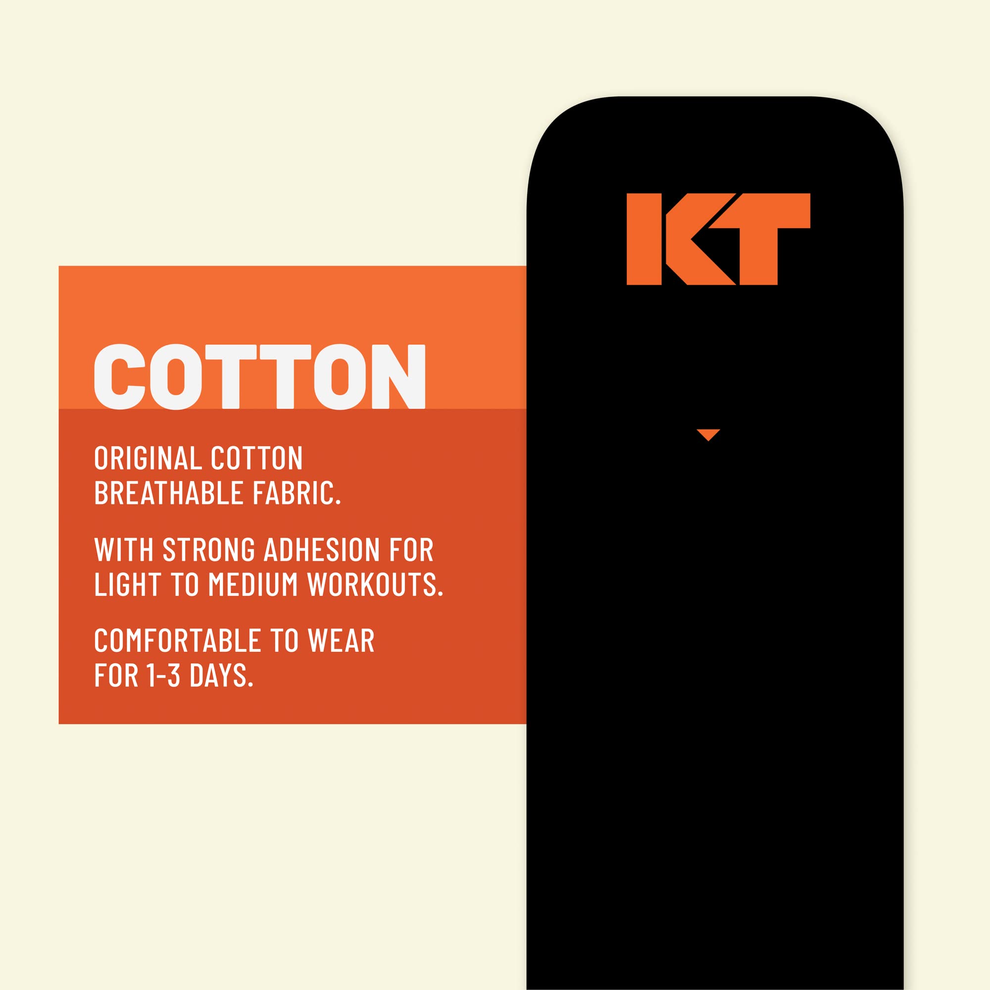 KT Tape, Original Cotton, Elastic Kinesiology Athletic Tape, 16’ Uncut Roll