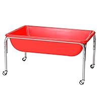 Children's Factory, 1133-18, Large Sensory Table, 18”H, Red, Kids Preschool or Playroom Sand and Water Table, Indoor and Outdoor Playground Equipment