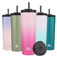 30OZ Insulated Tumbler with Lid and 2 Straws Stainless Steel Water Bottle Vacuum Travel Mug Coffee Cup,Sakura