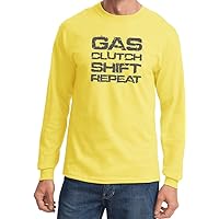 Car T-Shirt Grey Gas Clutch Shift Repeat Long Sleeve Shirt