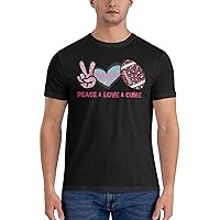 Men's Cotton T-Shirt Tees, Peace Love Irish 4 Graphic Fashion Short Sleeve Tee S-6XL