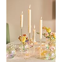 Candlestick Holders, Glass Taper Candle Holders Set of 4, Candle Holders for Candlesticks, for Christmas Events Party Wedding Reception Table Centerpiece Decorations