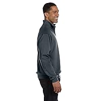 mens 8 oz. 50/50 NuBlend Quarter-Zip Cadet Collar Sweatshirt(995M)-BLACK HEATHER-3XL