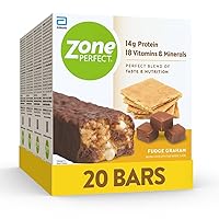 ZonePerfect Protein Bars, 13g & 14g Protein, 16 & 18 Vitamins & Minerals, Fudge Graham Flavor, 36 & 20 Count