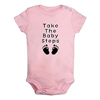 Take The Baby Steps Funny Rompers, Newborn Baby Bodysuits, Infant Jumpsuits, 0-24 Months Babies One-Piece Outfits