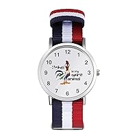 Rooster HEI HEI Spirit Animal Nylon Watch Adjustable Wrist Watch Band Easy to Read Time with Printed Pattern Unisex