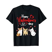 Happy Valentine's Day Three Cute Three Cats Owner Lover Kids T-Shirt