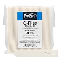 ForPro Professional Collection O-Files Replaceable File System Refills, White, 240 Grit, Manicure Nail File Refills, 3.9