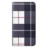 RW3452 Plaid Fabric Pattern PU Leather Flip Case Cover for Samsung Galaxy S22 Ultra