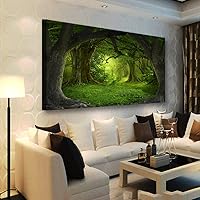 Tree of Life Wall Art Canvas Prints Natural Landscape Pictures Home Decor Green Forest Paintings for Living Room Bathroom Bedroom Kitchen Office Decorations 20x40 Wooden Framed Artwork Easy Hanging