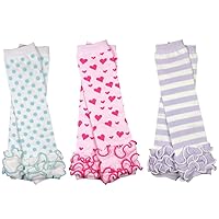 juDanzy 3 Pairs of Girls Baby Leg Warmers for Newborn, Infant, Toddler, Child