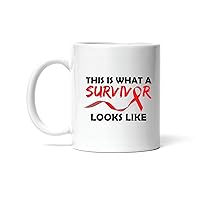 This is what a survivor look like Sickle Cell Anemia Red Ribbon awareness 11oz 15oz White Coffee Mug