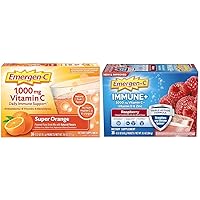 Emergen-C 1000mg Vitamin C Powder for Daily Immune Support Caffeine Free Vitamin C Supplements with Zinc and Manganese & Immune+ Triple Action Immune Support Powder