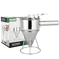 MyLifeUNIT Pancake Batter Dispenser, Stainless Steel Funnel Cake Dispenser with Stand